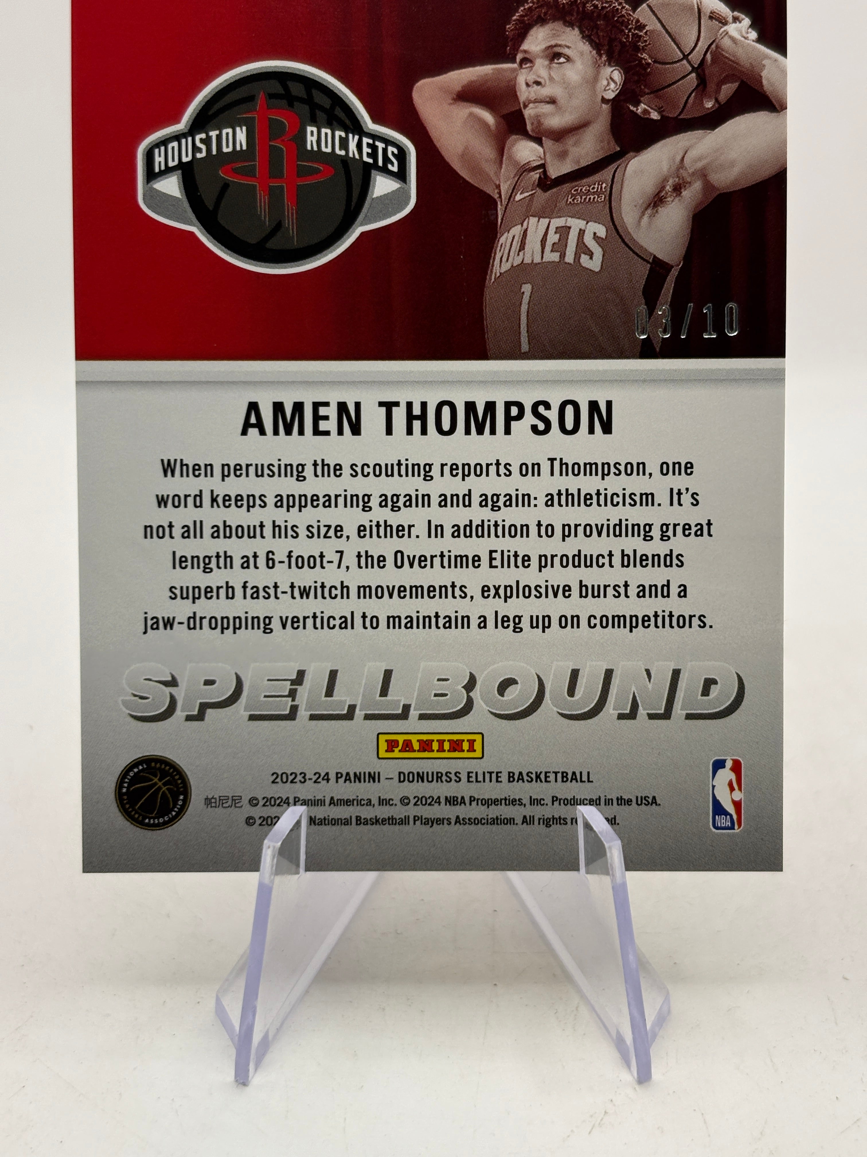 2023-24 Panini Donruss Elite #16 Amen Thompson 03/10 Spellbound A